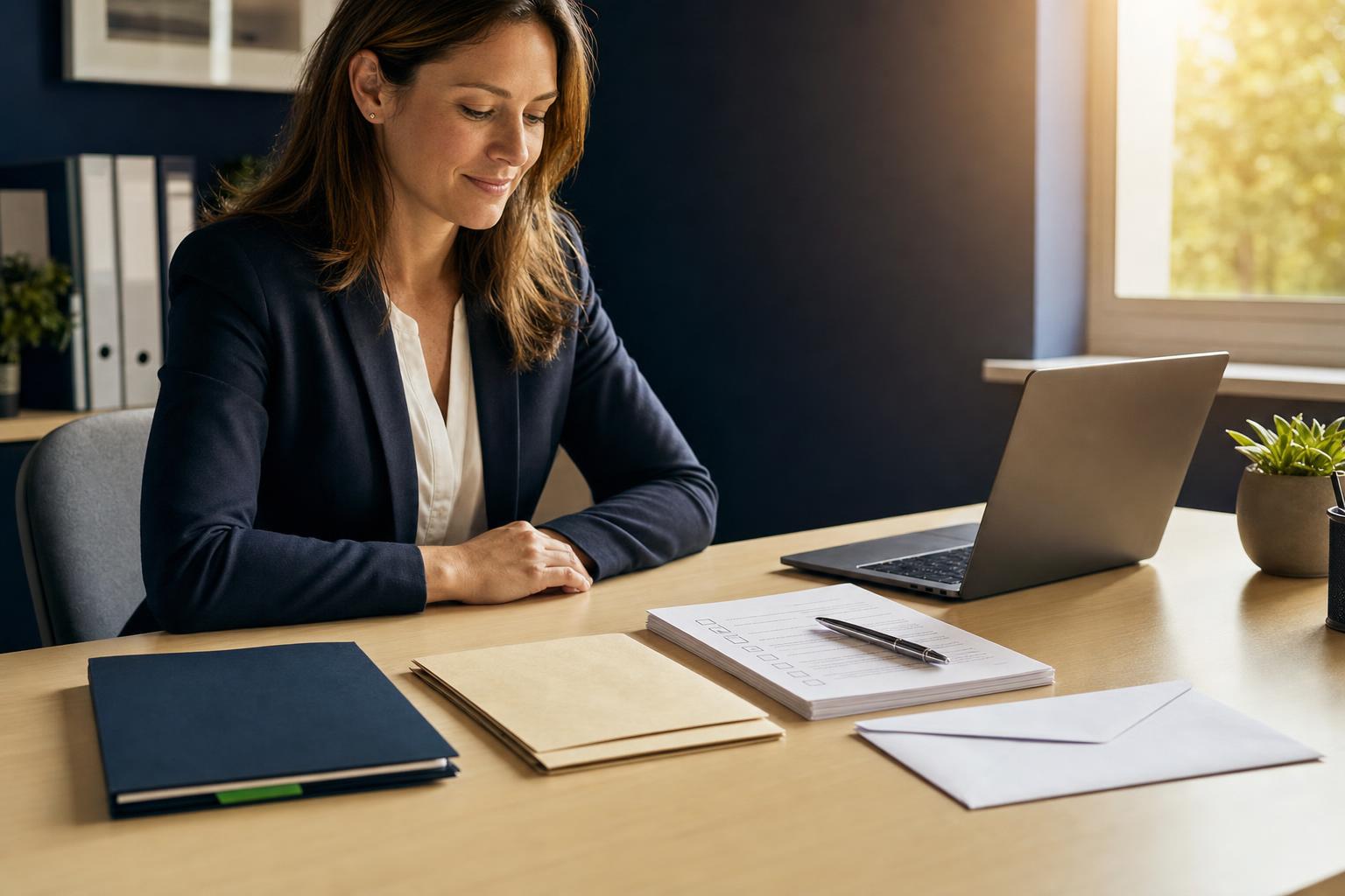 HR professional reviewing Form 1095-C mailing requirements under the Paperwork Burden Reduction Act